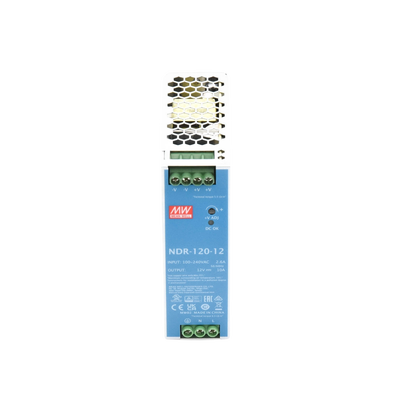 Fuente de poder industrial / 120 W / 12 Vcc / 10 A / Entrada 90~264 VCA / Riel DIN / 1.57 x 4.93 x 4.47 in