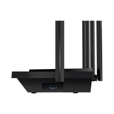 Router WiFi 6 Doble Banda / AX5400 MU-MIMO 4X4 y OFDMA / 1 puerto WAN 10/100/1000 Mbps / 4 puertos LAN 10/100/1000 Mbps / 1 puerto USB 3.0 / 6 potentes antenas / Administración App (Tether) o Página web / Protección HomeShield
