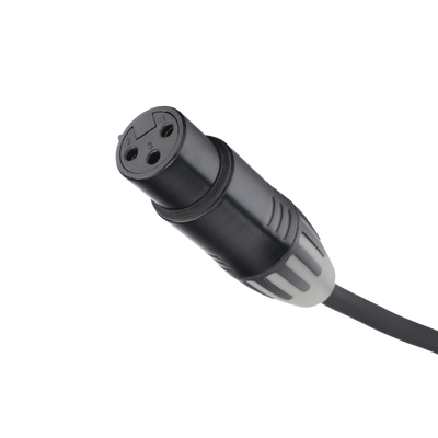 Cable XLR | 3 polos | Conector Hembra-Macho | Serie M | Carcasa Negra | Contactos Dorados | Ideal para Microfonía | Longitud 10m