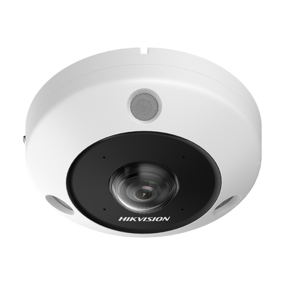 Fisheye IP 6 Megapixel / 180° - 360° / Dewarping / Heat Map / HEOP 2.0 / Conteo de Personas / IP67 / IK10 / 15 mts IR / Entrada y Salida de Audio y Alarma / Múltiples Vistas / Micrófono Integrado — HIKVISION · SKU DS-2CD6365G1-IVS