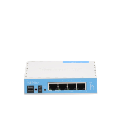 (hAP Lite) 4 Puertos Fast Ethernet y Wi-Fi 2.4 GHz 802.11 b/g/n