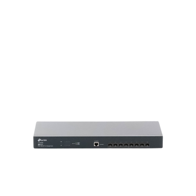 Switch Fibra Óptica L2+ Omada / 8 Puertos SFP+ 10G / 2 Puertos Consola (RJ45 y micro-USB) / Administración Centralizada Omada o Stand-Alone / Multicast IGMP / Calidad de Servicio / Montaje en Rack / Silencioso (sin ventiladores)