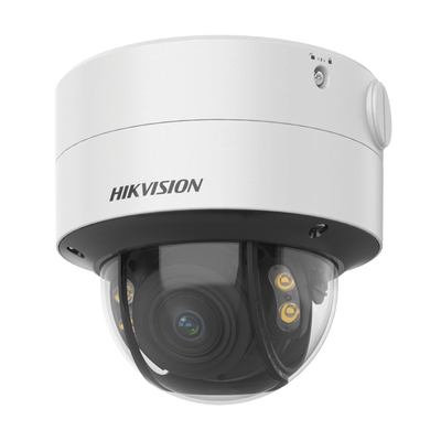 Domo IP 4 Megapixel  Lente 2.8 a 12 mm / Imagen a Color 24/7 (ColorVu) / 40 mts Luz Blanca / WDR 130 dB / Exterior IP67 / IK10 / Captura Facial / ACUSENSE / Micro SD / ACUSEARCH — HIKVISION · SKU DS-2CD2747G2T-LZS(C)