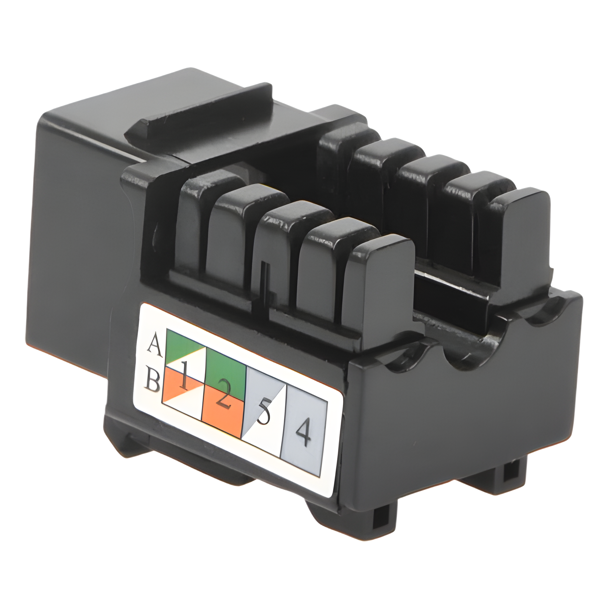 Módulo Jack Keystone / Cat5e / Terminación 110 / RJ45 / Sin Blindaje / Negro