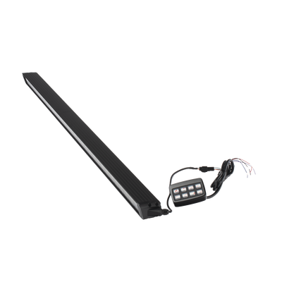 Barra directora de trafico de 8 Modulos, 32 LED, 47 pulgadas, Ambar Con Controlador de 8 interruptores, SAE