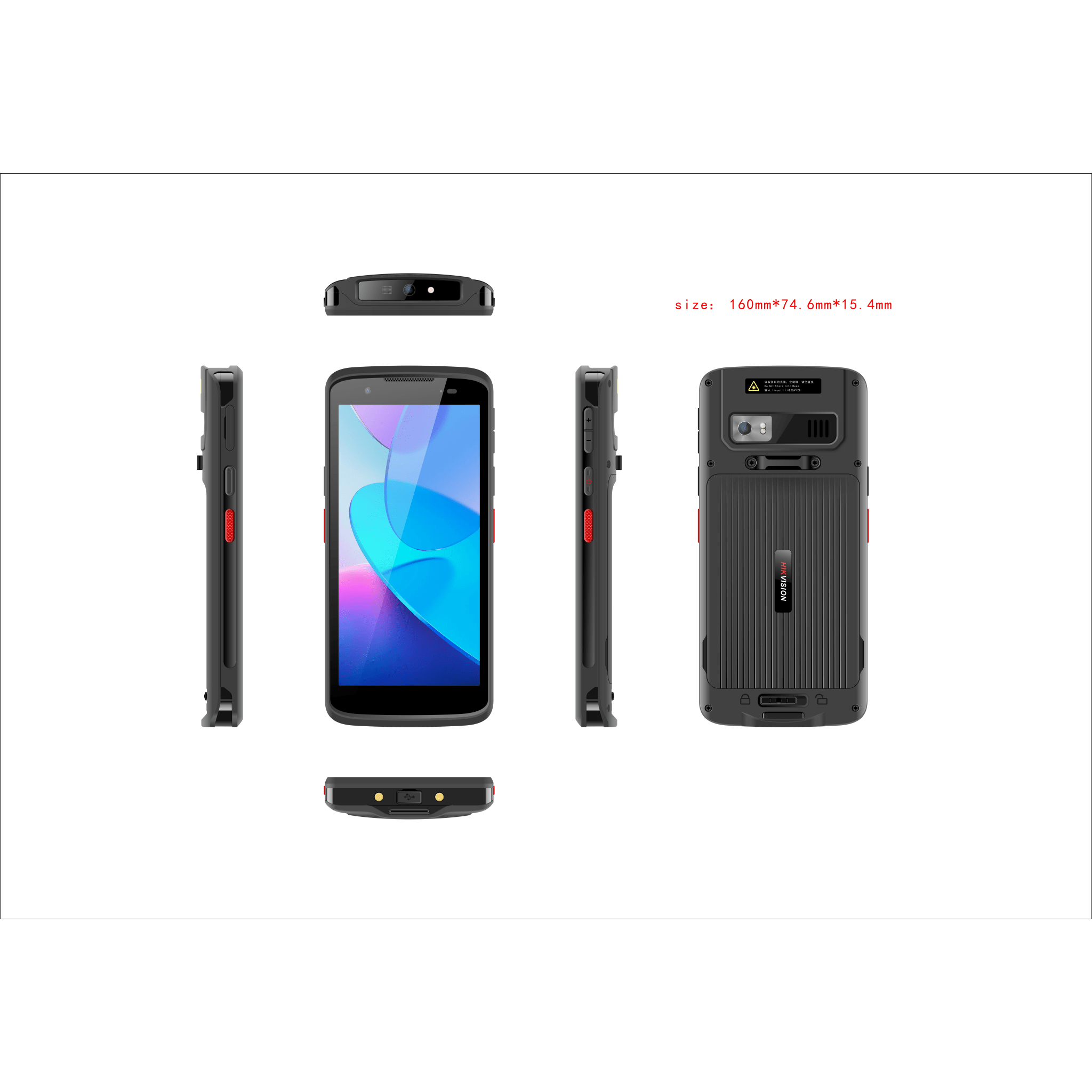 Terminal Portátil DS-MDT202 / Android 14 / Pantalla IPS 5.5" / Cámaras 5 MP y 13 MP / Batería 5000 mAh / IP68 / Escáner de Códigos de Barras 1D y 2D / Wi-Fi 802.11 a/b/g/n/ac / Bluetooth 5.0 / NFC / GPS