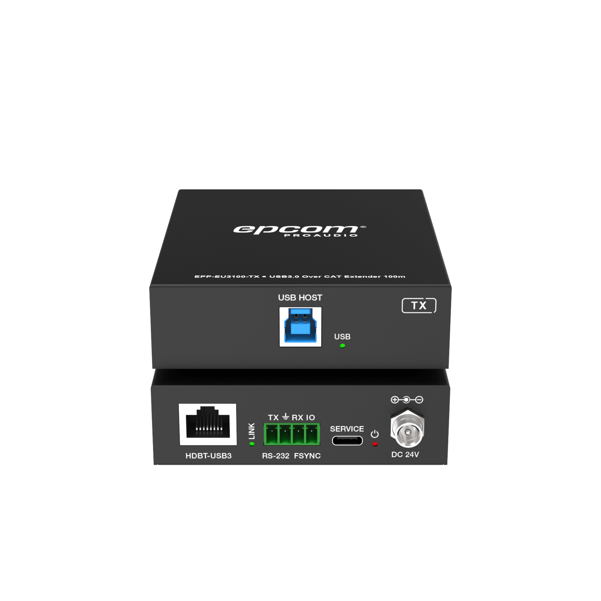Extensor USB 3.0 | Hasta 100 m por CAT6a | PoC Bidireccional 24 Vcc | RS-232 | 4x USB-A 
