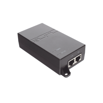Inyector PoE estándar 30 watts, Compatible Multi-marcas, Detección Inteligente Anti Accidentes (802.3at / Gigabit)