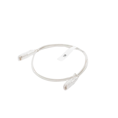 Cable de Parcheo Slim UTP Cat6 - 1 Metro (3.28 Pies), Blanco, Diámetro Reducido (28 AWG)