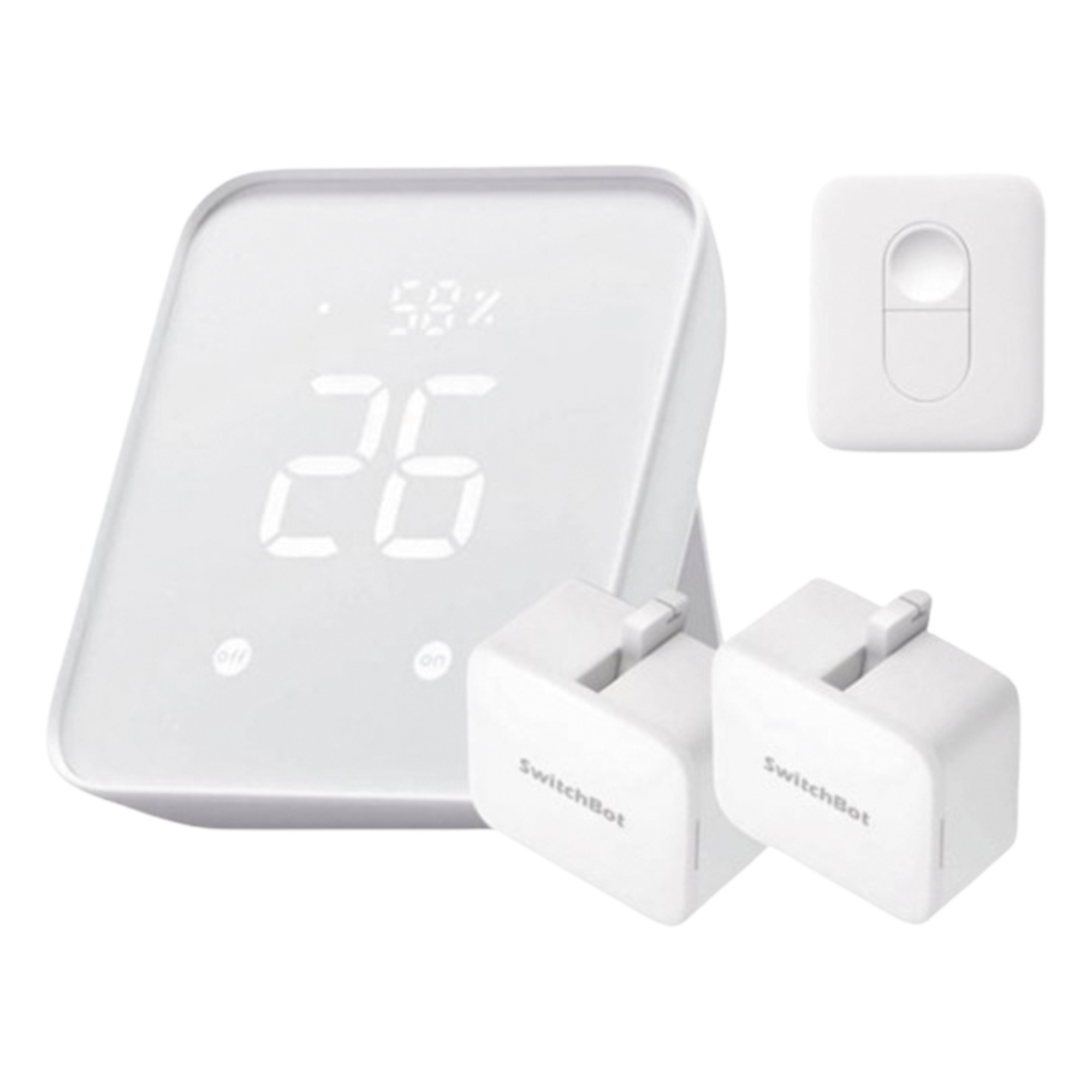 KIT Controlador HUB principal para dispositivos SwitchBot, Señal Wifi y BLUETOOTH, incluye 2 pulsadores y 1 control remoto  — SWITCHBOT · SKU SWITCHBOTKHBR