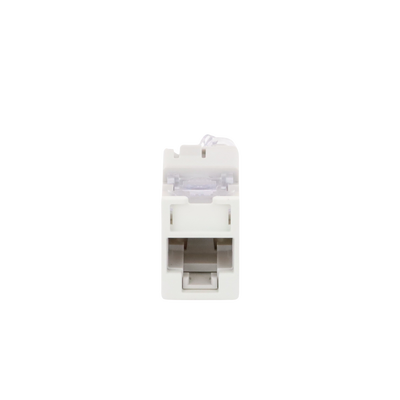 Jack Ultramax Cat6, UTP, Montaje Híbrido en Placa de Pared (Plano y Angulado), Color Blanco, Punch Down
