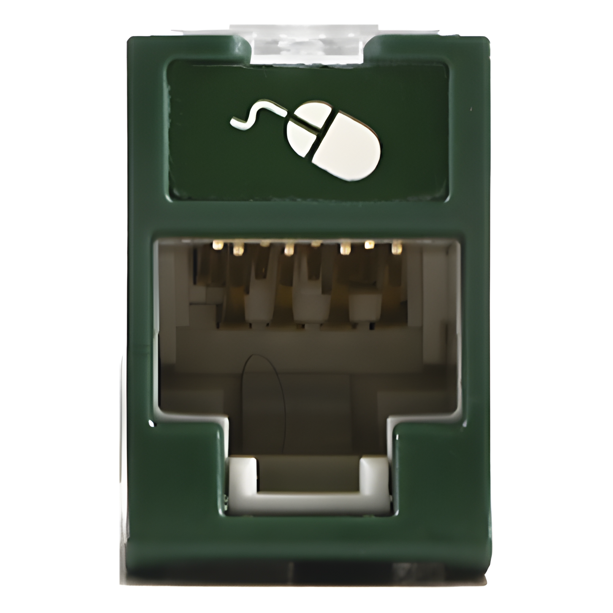 Jack UltraMAX Cat5e, UTP, Montaje Híbrido en Placa de Pared (Plano y Angulado), Color Verde, Punch Down — SIEMON · SKU U5-H07NS