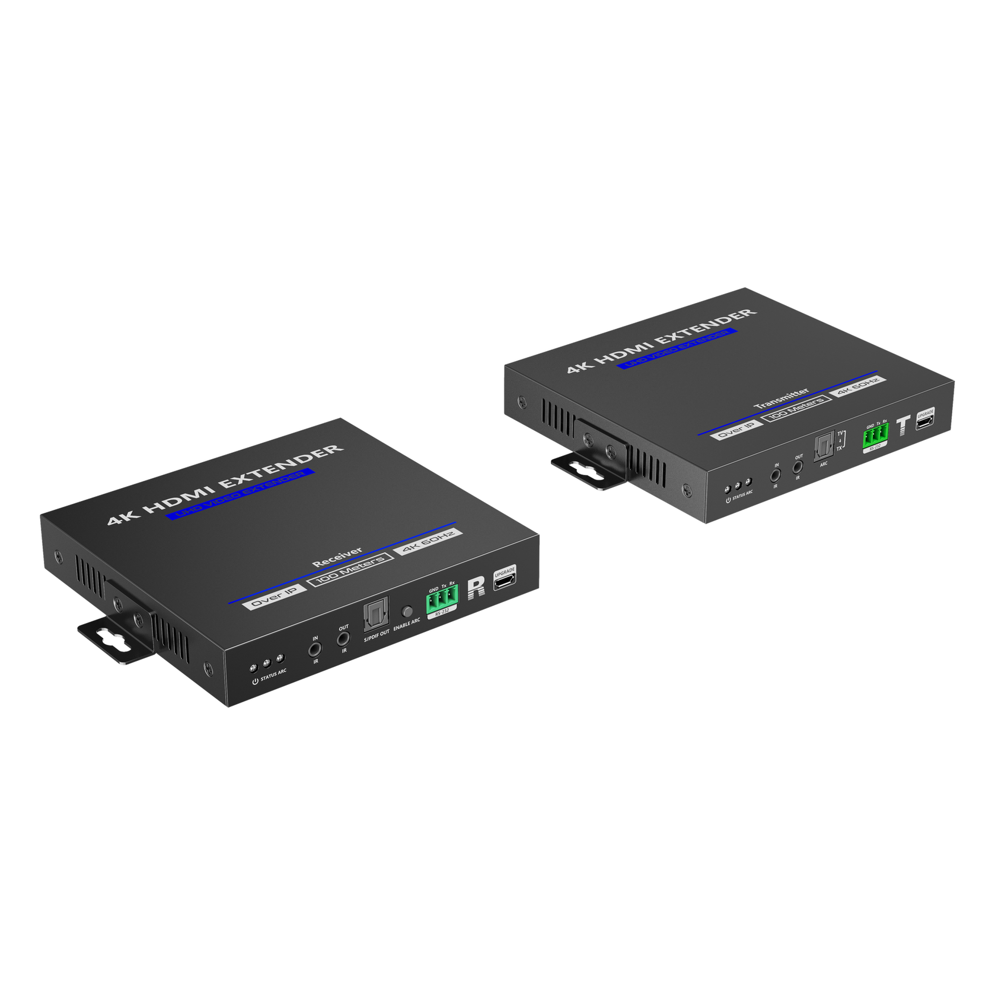 KIT EXTENSOR HDMI 4K@60HZ sobre IP GIGABIT | IPCOLOR | 100m en Conexión Uno a Uno | Salida Loop | IR Bi-Direccional | RS232 | ARC | CERO LATENCIA | Soporta conexión Uno a Muchos/Switch en Cascada — EPCOM TITANIUM · SKU TT592