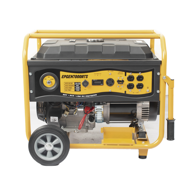 Generador a Gasolina / Planta de Emergencia con Encendido Automático, 6.5KW, 220Vac 2 Fases, Jaula con Ruedas para Fácil Traslado 