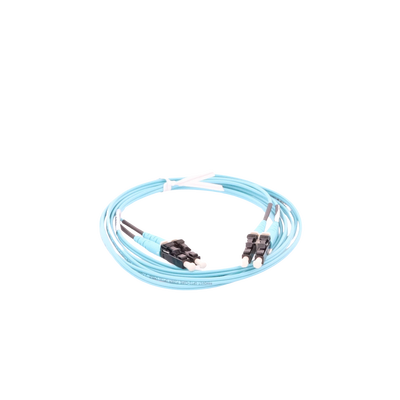 Jumper de Fibra Optica Multimodo 50/125 OM3, LC-LC Duplex, OFNR (Riser), Color Aqua, 1 Metro (3.28 Pies)