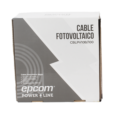 Kit de 2 rollos de 100 metros de cable fotovoltaico de cobre, rojo y negro, calibre 10 AWG (6mm²), Tipo PV, 1000/2000 V y 120°C.