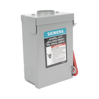 Interruptor de Seguridad GNF221RA, 240Vca, 2 polos, 30 Amp, sin portafusibles, Nema 3R.