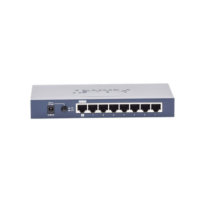 Switch Administrable de Escritorio de 8 Puertos Gigabit/ 2 Puertos SFP / 20 Gbps Switching / PoE In 802.3af/at / Dual Power DC + PoE / VLAN Q-in-Q / IPv6/IPv4/ Administración Remota con CloudNMS