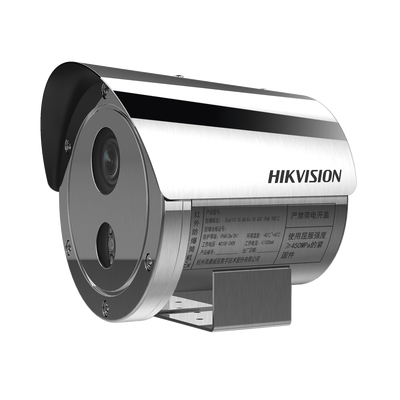 Bala IP 4 Megapixel / Lente Mot. 2.8 a 12 mm / Anticorrosión (SUS304) / Antiexplosión (ATEX - IECEx) / Exterior IP68 / IK08 / 50 mts IR / WDR 120 dB / ONVIF / PoE / Micro SD — HIKVISION · SKU DS-2XE6445G0-IZS/304