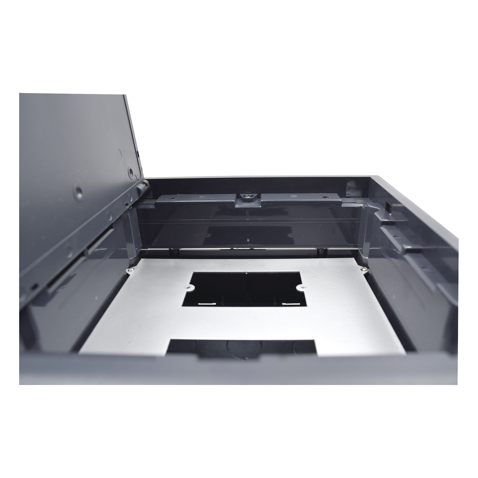 Caja de Piso para Dos Módulos Universales (Socket M2), para Alimentación Eléctrica y Redes de Datos (11000-33401) No Incluye Faceplates
