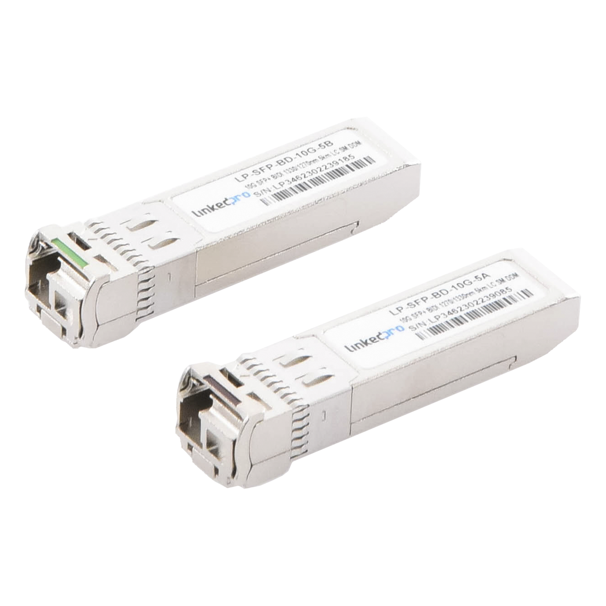 Transceptor Óptico SFP+ Bidireccional / 10 Gbps / Monomodo 1270 & 1330 nm / Alcance 5 km (3.1 mi) / Conector LC/UPC Simplex / DDM / Hot-Pluggable — LINKEDPRO BY EPCOM · SKU LP-SFP-BD-10G-5