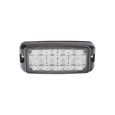 Luz de Advertencia de 5X2" 10 LED, Rojo/Azul, Bisel Negro, Lente Transparente