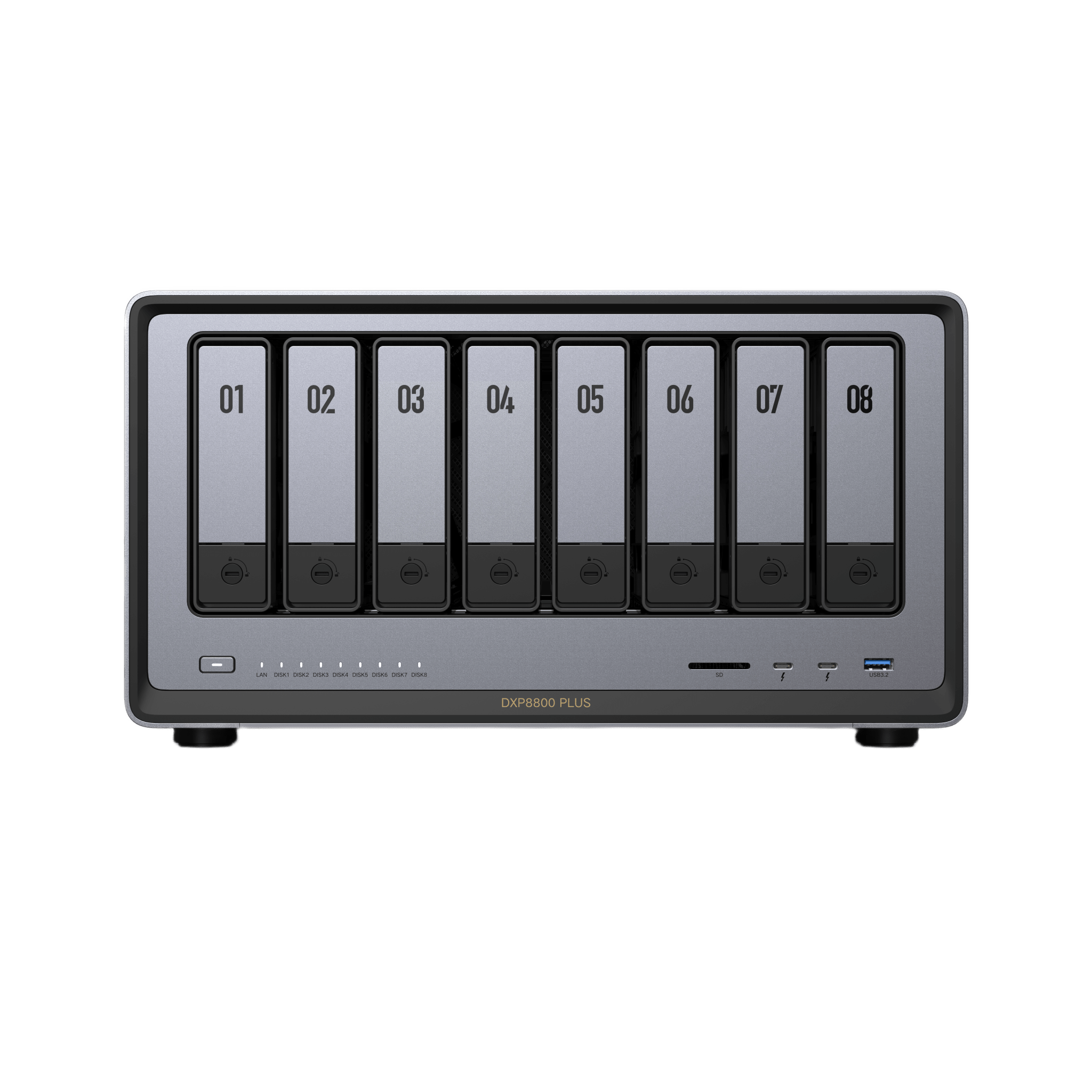 NAS UGREEN NASync DXP8800 Plus / Intel Core i5-1235U 10 Núcleos / 8 Bahías SATA + 2 M.2 NVMe / 2 Puertos 10GbE / Thunderbolt 4 / HDMI 8K / DDR5 Expandible 64GB / PCIe 4.0 x4