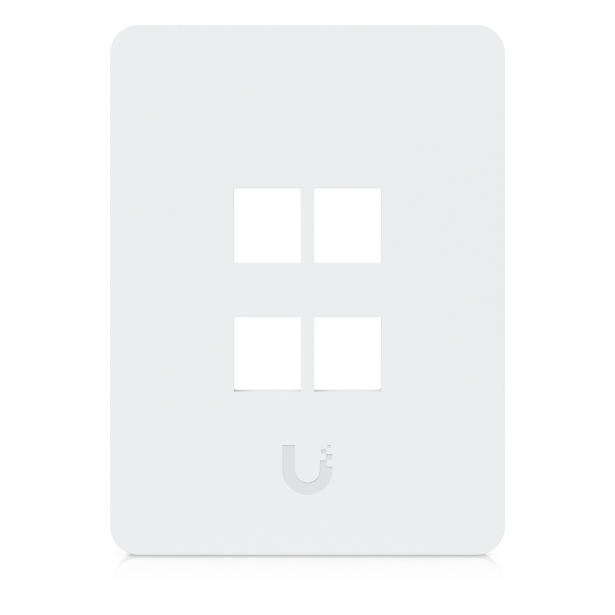 Placa de Pared Vertical Universal para Keystone de 4 Puertos con Cubierta Pintable, Acabado Personalizable, Paquete con 4 Piezas — UBIQUITI · SKU UACC-WP-KEYSTONE-V-4P