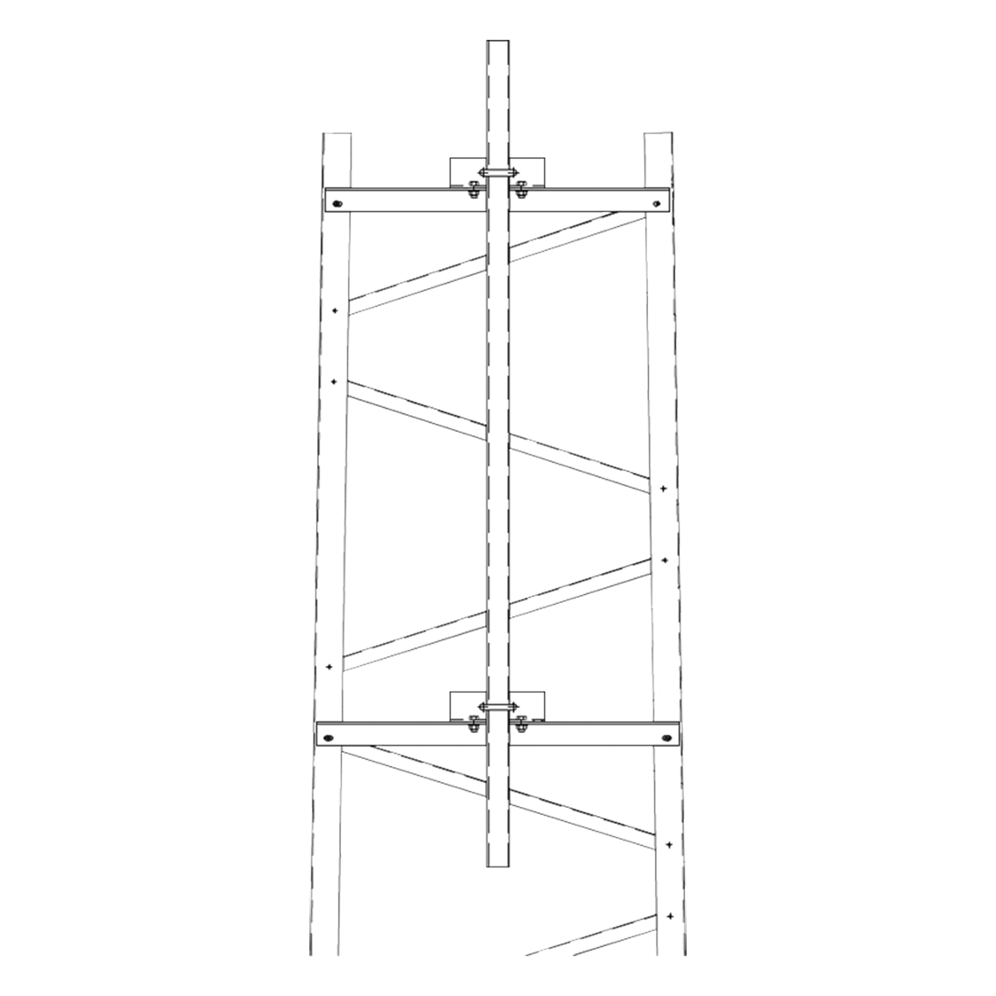 Brazo para Sección #7 Torre Titan con Herrajes y Mástil de 6' (1.8m). — Trylon · SKU TRY-TFM7