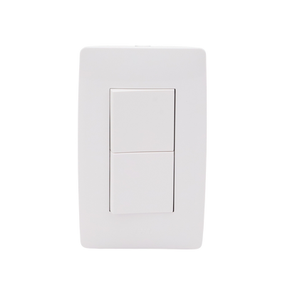 Apagador Escalera Doble de 10 A/ 127 V CA ~ 60 Hz / 1 1/2 Módulos / Color Blanco.