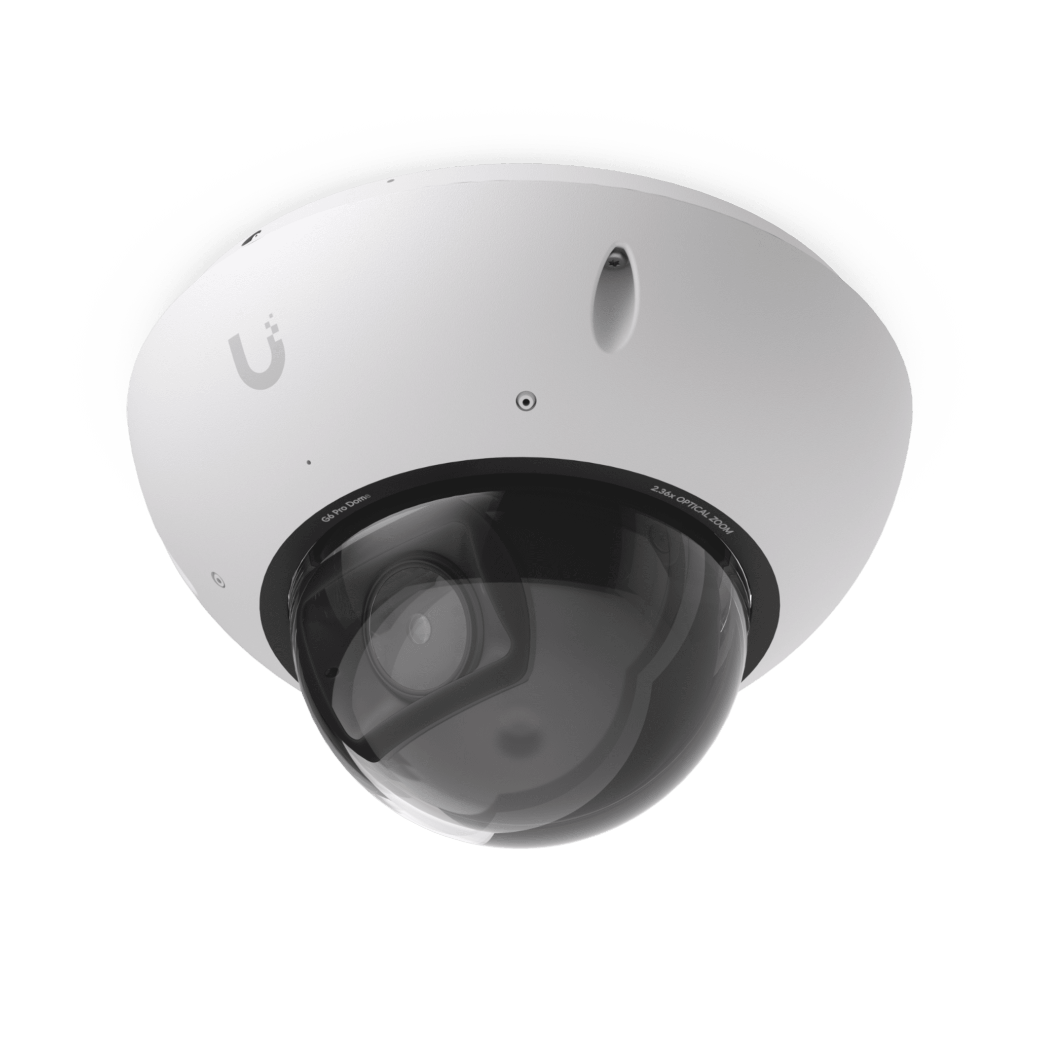UniFi Protect G6 Pro Dome – Cámara 4K PoE+ Antivandálica y Todo Clima con Motor de IA Multi-TOPS, Zoom Óptico 2.36× y Sensor CMOS 1/1.2 y Visión Noctura IR de Largo Alcance — UBIQUITI · SKU UVC-G6-PRO-DOME-W