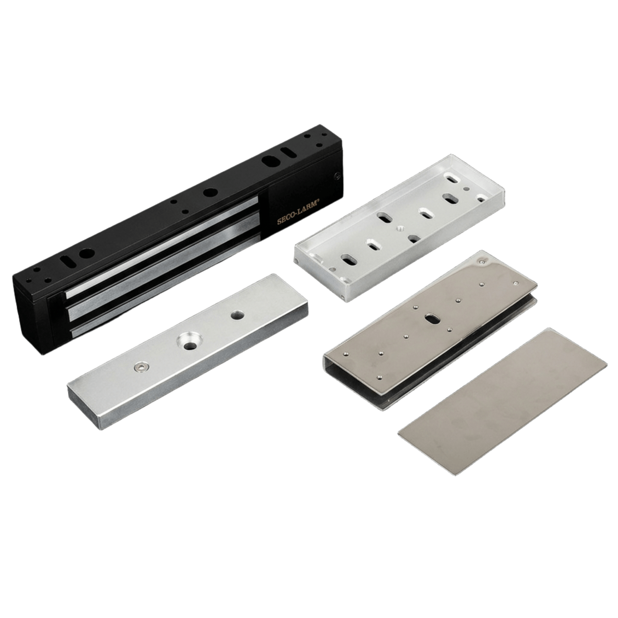 Kit Para Control de Acceso Incluye Chapa Magnética de 600 Lbs / Montaje En "U" Para Puerta de Cristal / Uso Interior / Certificación UL / Color Negro / Diseño Elegante