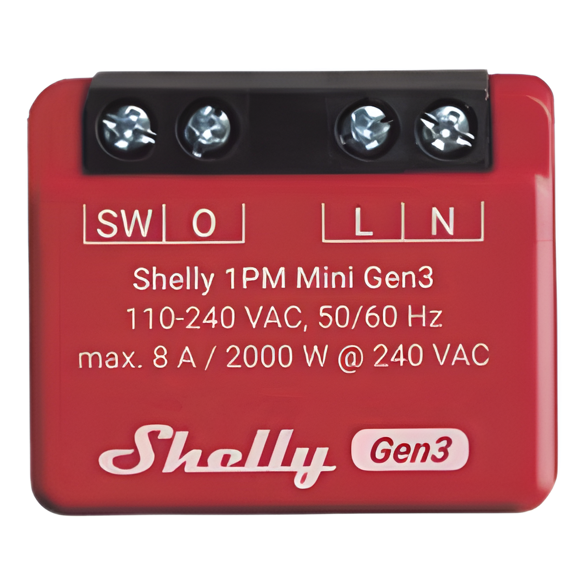 Mini Interruptor inteligente con Wi-Fi, medición de consumo, 1 canal 8A, compatible con asistentes de voz Alexa y GoogleHome — SHELLY · SKU SHELLY1PMMINIGEN3