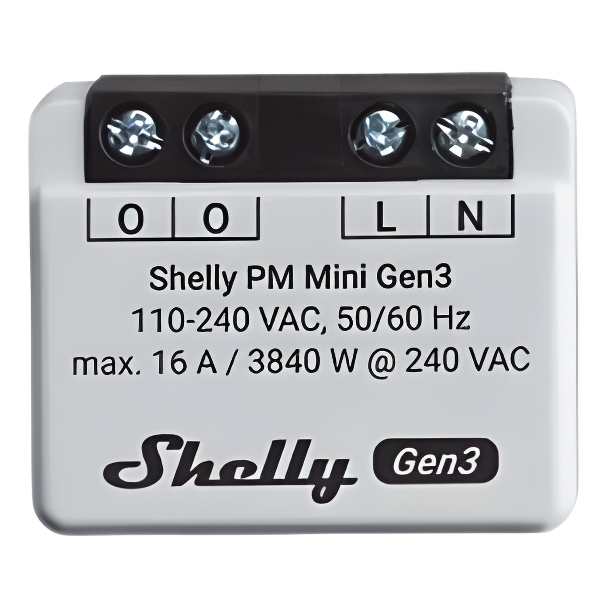 Mini Medidor de consumo inteligente con Wi-Fi, 1 canal 16A, compatible con asistentes de voz Alexa y GoogleHome — SHELLY · SKU SHELLYPMMINIGEN3