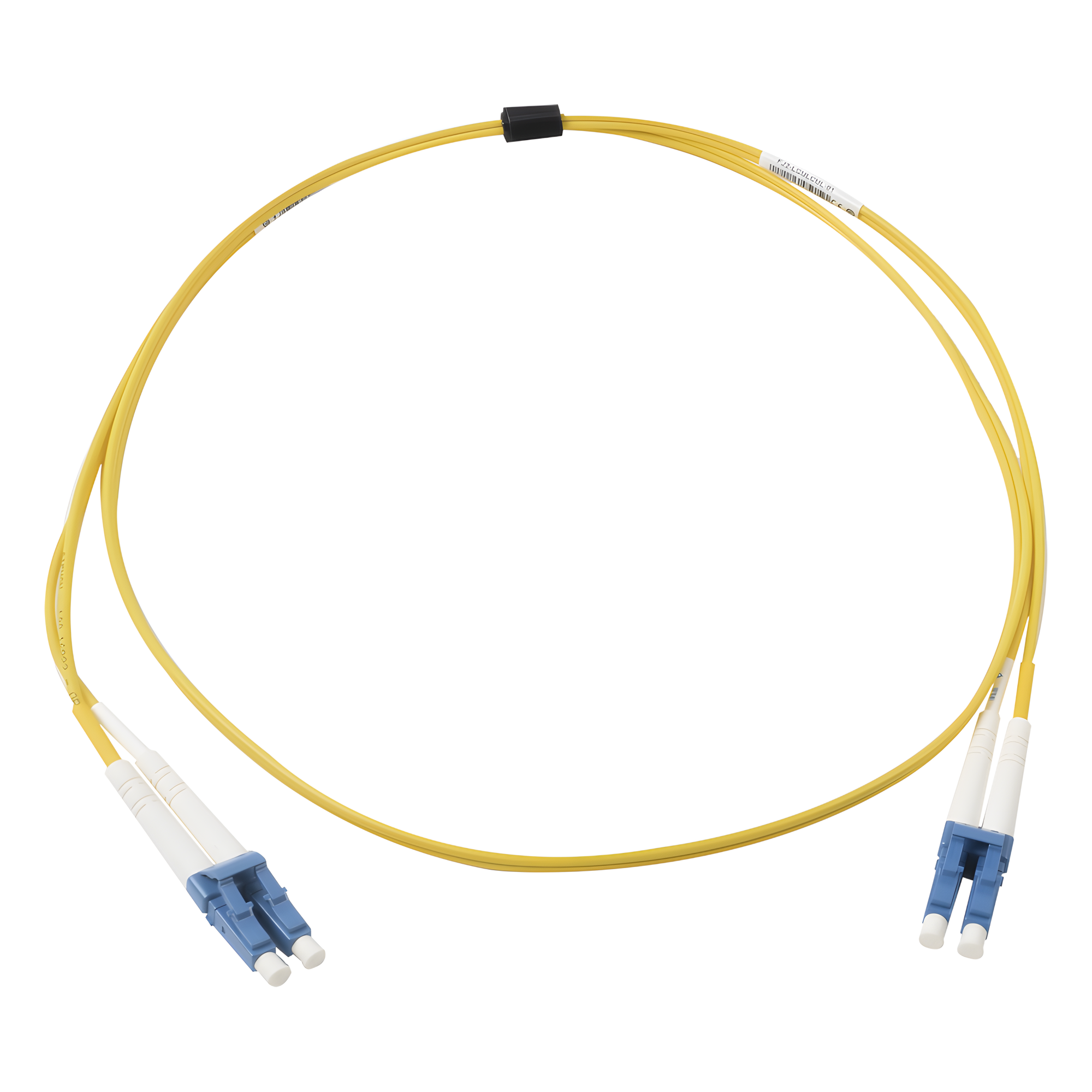 Jumper de Fibra Óptica Monomodo (OS2), XGLO, Riser, LC/UPC-LC/UPC Duplex, OFNR, Color Amarillo, 1 Metro (3.28 Pies) — SIEMON · SKU FJ2-LCULCUL-01