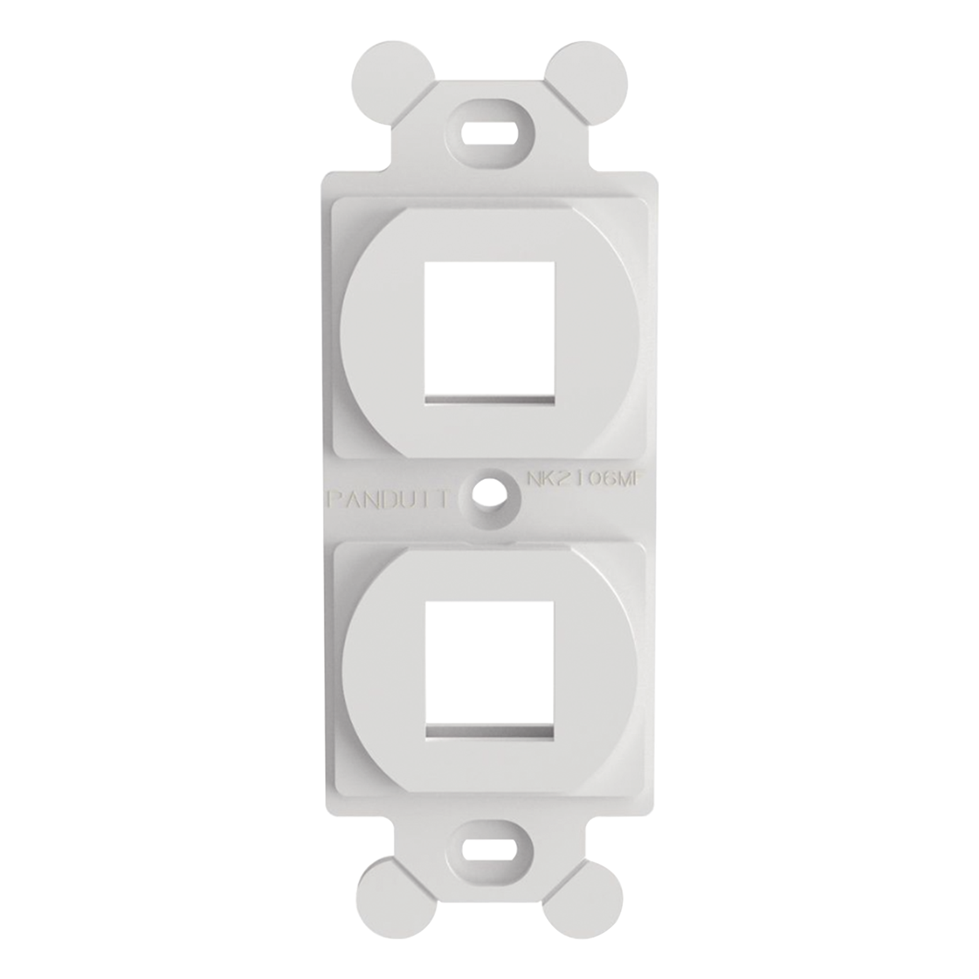 Marco de Módulo Dúplex, Para Placas Frontales Estándar NEMA 106, Acepta 2 Módulos Keystone, Color Blanco — PANDUIT · SKU NK2106MFWH