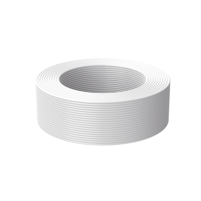 Bobina de 100 Metros (328.08 Pies) de Cable Multifilar / CCA / 4 x 22 AWG / Color Blanco / PVC / CCAM / Uso en Interior / Aplicaciones en Alarmas - Automatización