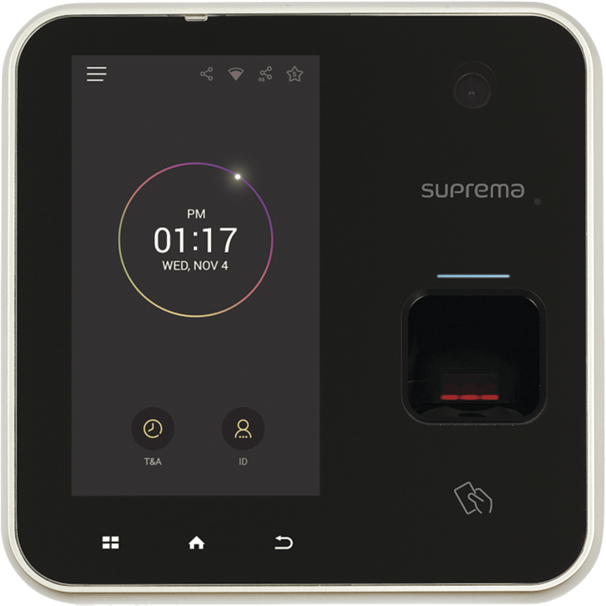 BioStation A2, Lector de Huella con Teclado Touch, Pantalla LCD 5", WiFi, PoE y Lector 125kHz EM