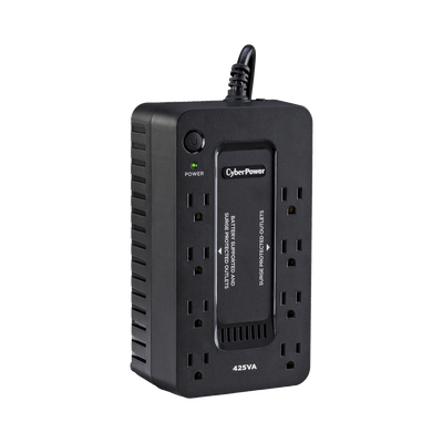 UPS de 425 VA/255 W, Topología Standby, Entrada 120 Vca NEMA 5-15P, Tipo Gabinete Compacto, Con 8 Tomas NEMA 5-15R