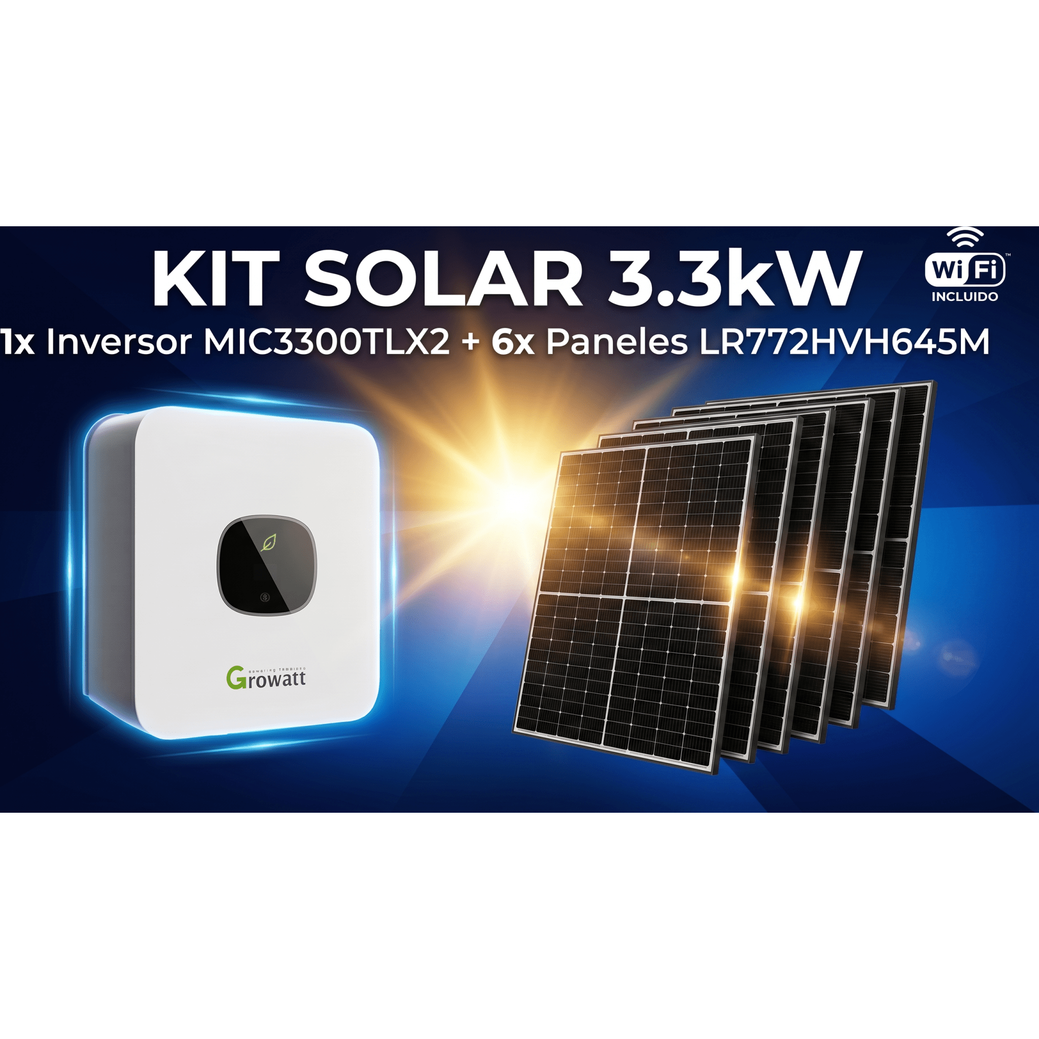 Kit Solar Interconexion / 3kW 220Vca / Inversor GROWATT/ Montaje Incluido