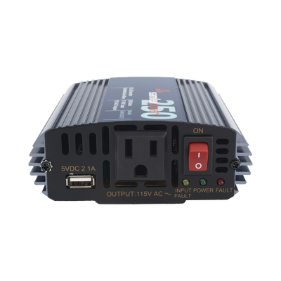 Inversor de Corriente (CD-CA) Potencia Nominal 250 W, Ent:12Vcc, Sal: 115Vca 60 Hz