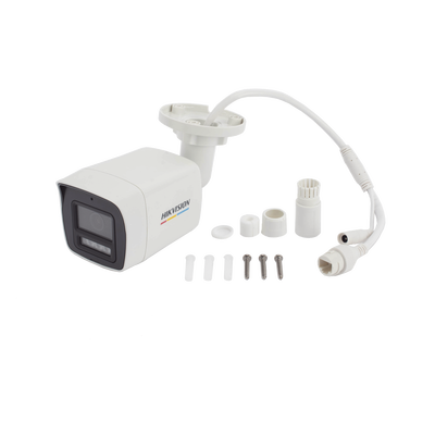 [ColorVu 3.0 + MD 3.0] Bala IP 4 Megapixel / Lente 2.8 mm / Dual Light (30 mts IR + 30 mts Luz Blanca) / Micrófono Integrado / Detección de Movimiento 3.0 / Exterior IP67 / WDR / PoE / Micro SD 