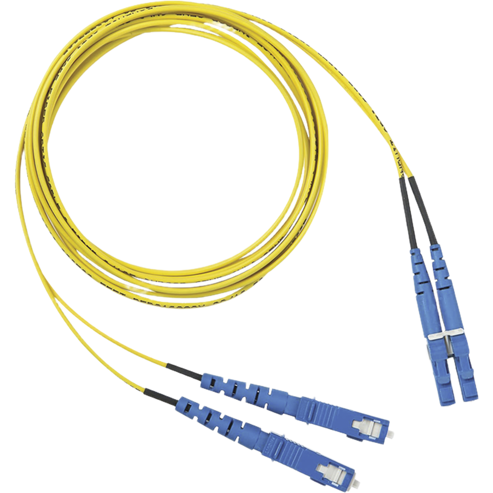 Jumper de Fibra Optica Monomodo 9/125 OS2, LC-SC Duplex, OFNR (Riser), Color Amarillo, 1 Metro (3.28 Pies)