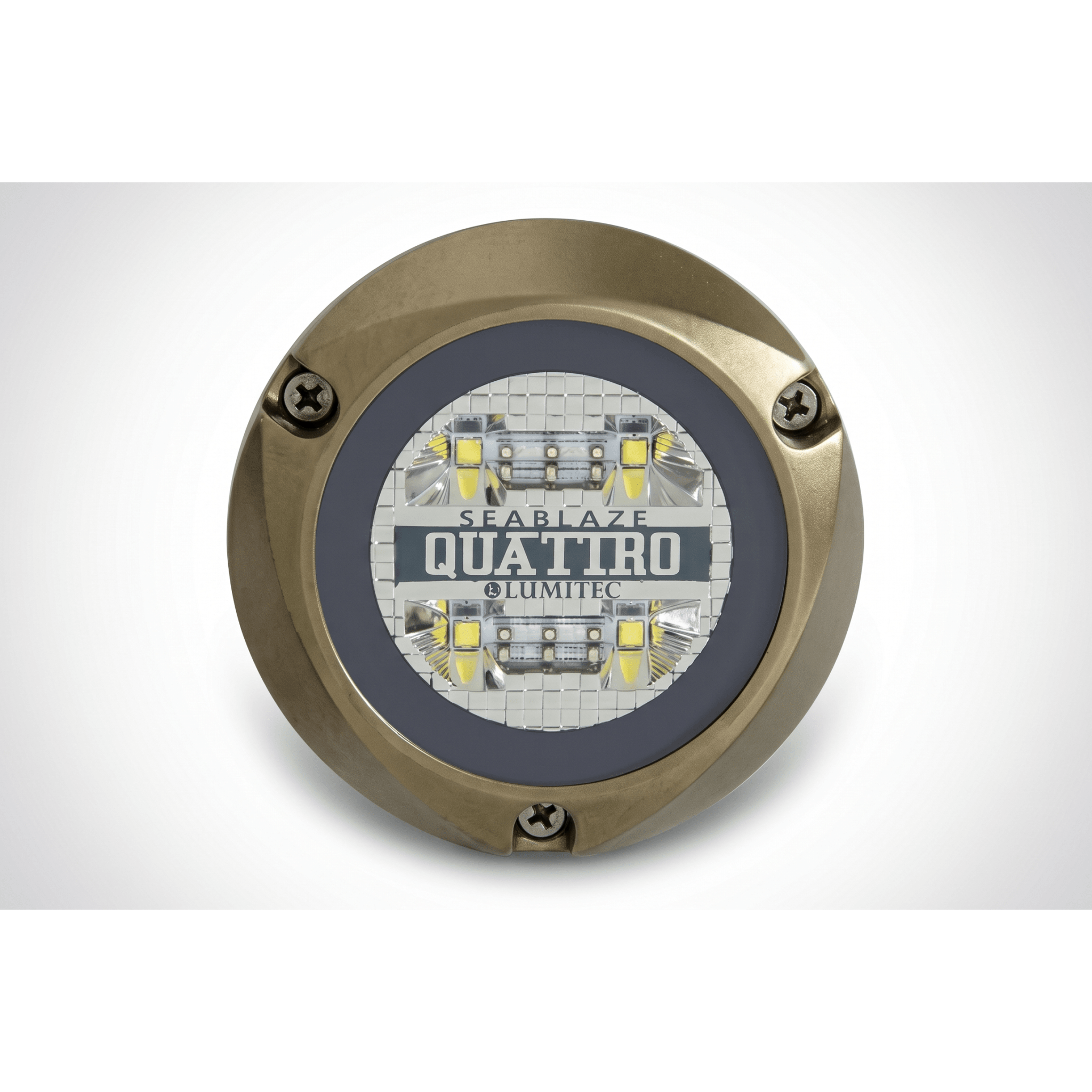 Luz LED Marina Sumergible / 2000 Lúmenes / Blanco y Azul / Bronce Naval / IP68 / 10-24 VCD