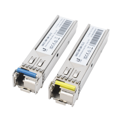 UFiber Módulo SFP, transceptor MiniGibic MonoModo 1.25 Gbps, distancia 3km, Simplex, un conector LC, incluye 2 tranceptores