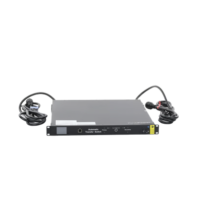 PDU Monitoreable de Transferencia Automática ATS (Fuente Redundante), Con 10 Salidas 5-15R, Enchufes de Entrada L5-20P, Instalación Horizontal de 19in, 1UR, 20 Amp, 120 Vca 