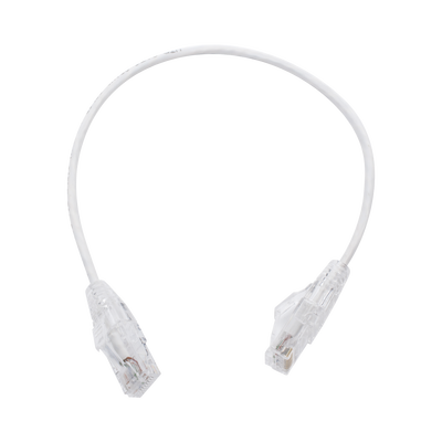 Cable de Parcheo Slim UTP Cat6 - 30 cm (11.81 Pulgadas) Blanco, Diámetro Reducido (28 AWG) — LINKEDPRO BY EPCOM · SKU LP-UT6-030-WH28