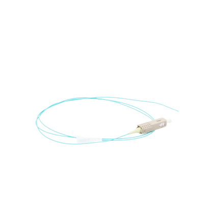 Pigtail de Fibra Óptica LC Simplex, Multimodo OM3 XGLO 50/125, OFNR, Color Aqua, 1 Metro (3.28 Pies)