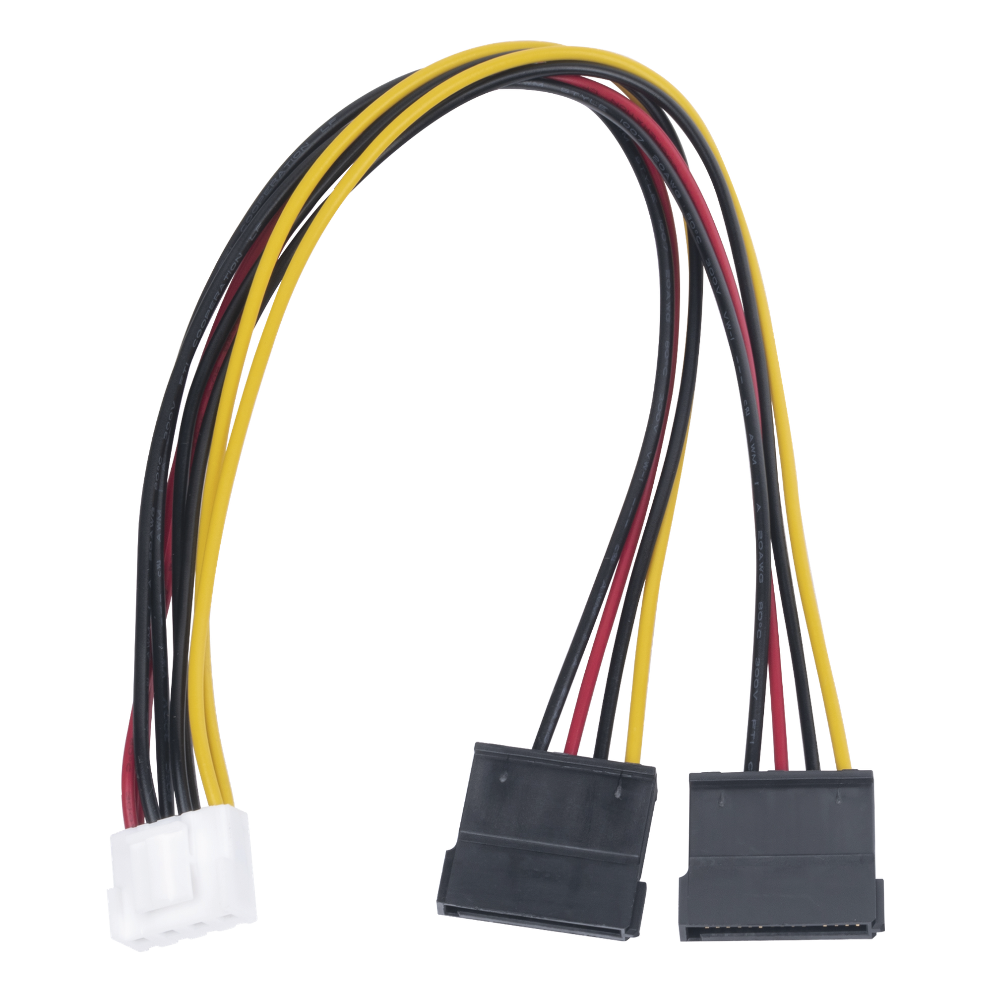 Cable Doble de Corriente SATA / Compatible con DVR's epcom / HIKVISION / 25 cms de Longitud · SKU 101-502-385
