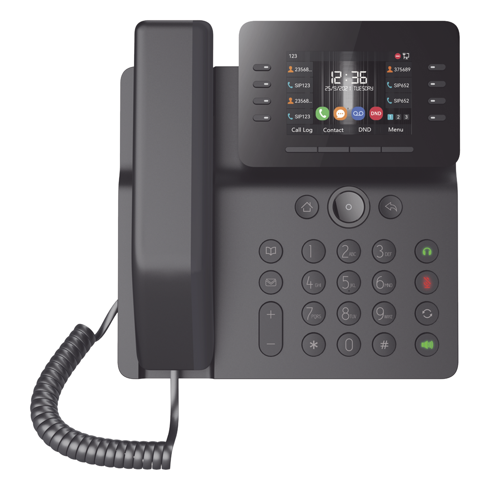 Teléfono IP Empresarial Esencial WiFi / Bluetooth, 12 líneas SIP, pantalla a color 3.5", PoE, puertos Gigabit, conferencia local de 6 vías. — FANVIL · SKU V64